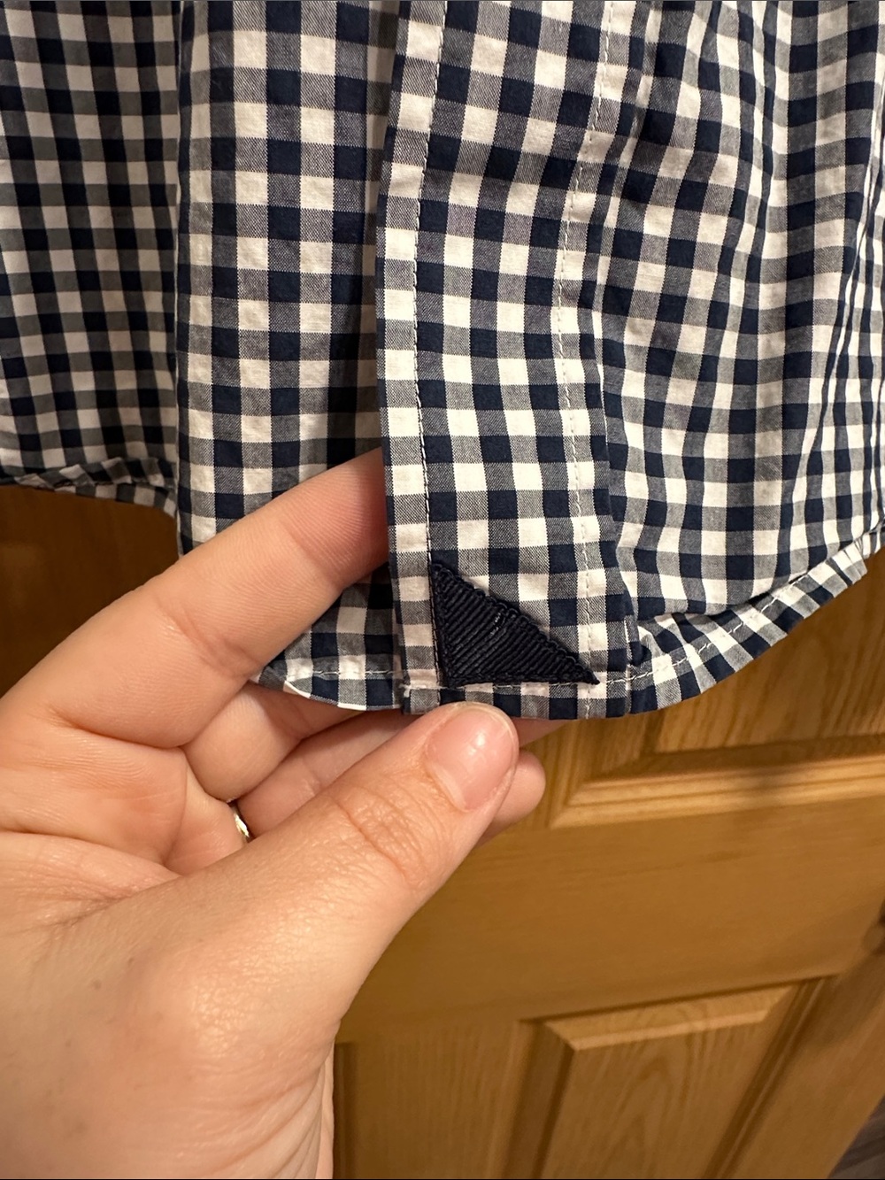 UNTUCKit Navy and White Gingham Button-Down Shirt - Picture 5 of 8